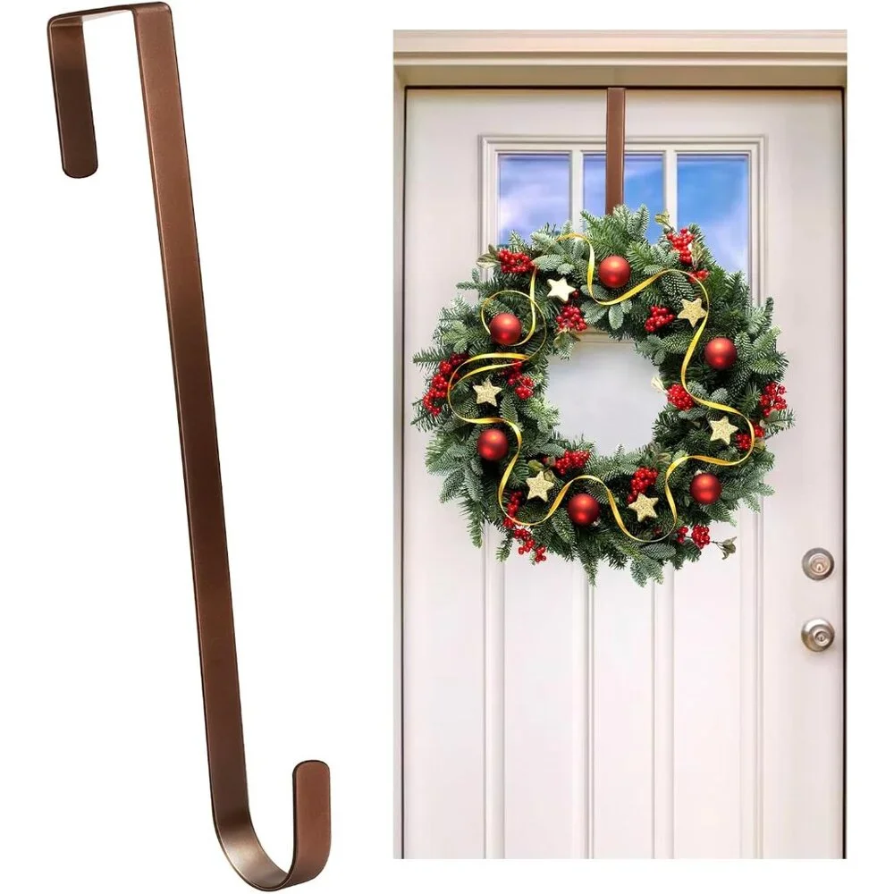 Space-Saving 12-Inch Wreath Hanger - Sturdy Hooks for Seasonal Decorations